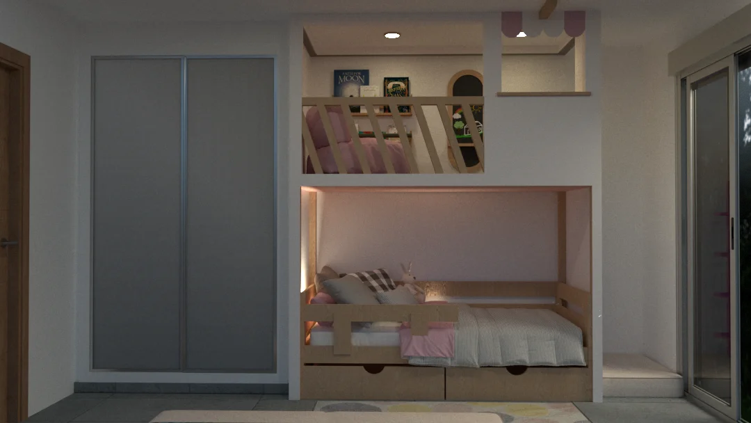 Habitación infantil GoMax Kids de Aroha con rocódromo y zona de descanso integrados