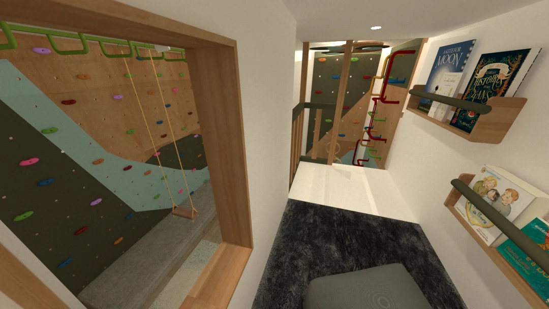 Rincón de lectura y calma GoMax Kids dentro de zona elevada de juego activo