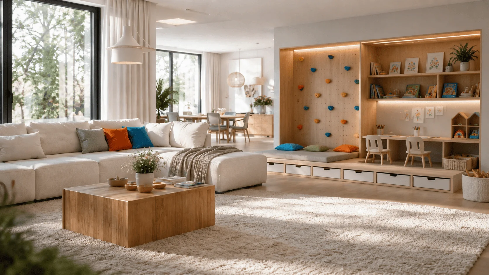 ALT de imagen:
alternativa a las pantallas en casa con espacio infantil de movimiento y creatividad